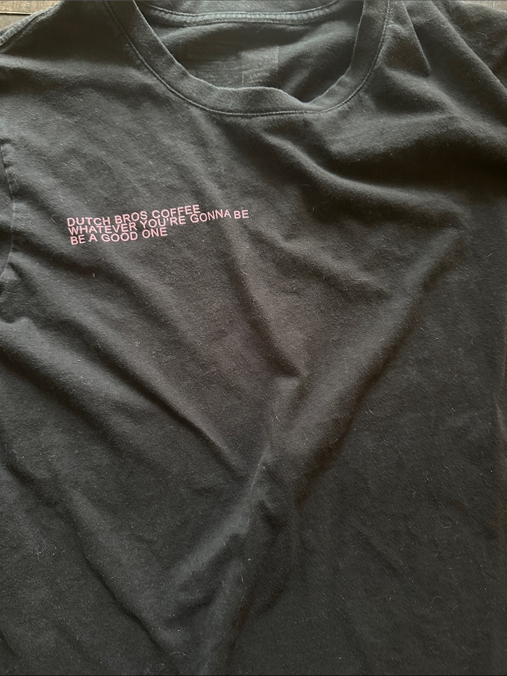 Dutch Bros Black Short Sleeve Tee with Pink Logo Text